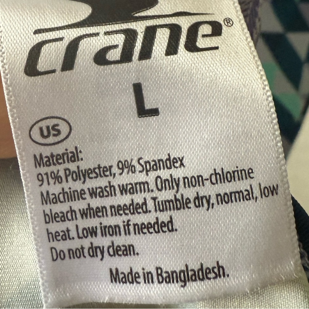 Crane Athletic Sleeveless Performance Tank Top Geometric Print Stretch Large - Picture 4 of 4